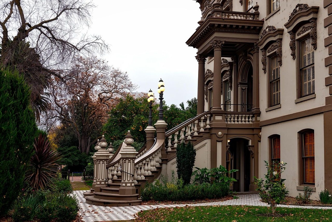 leland stanford mansion, sacramento, california, house, home, nature, architecture, landmark, historic, residence, stair